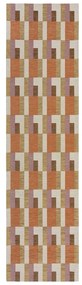 Passatoia in colore arancio-naturale 60x230 cm Riley Block Geo - Flair Rugs