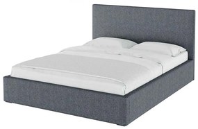 Letto matrimoniale imbottito grigio con contenitore con griglia 180x200 cm Bufo Bed - MESONICA