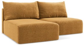 Divano angolare arancione allungabile/con contenitore (con penisola a sinistra) Kalena – Makamii