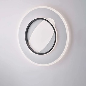 Bonetti Illumina Plafoniera in metallo e alluminio laccato bianco e nero con led integrato CCT + telecomando