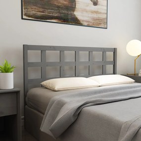 Testiera Per Letto Grigia 165,5x4x100 Cm Legno Massello Di Pino /