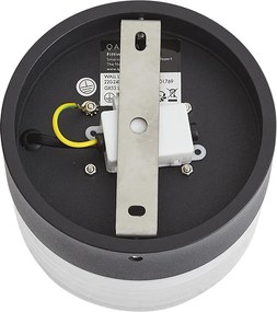 Lampada da parete di design nera con vetro opale IP44 - Michele