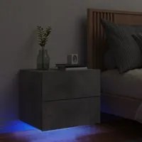 Comodino a Parete con Luci LED Grigio Cemento 836818