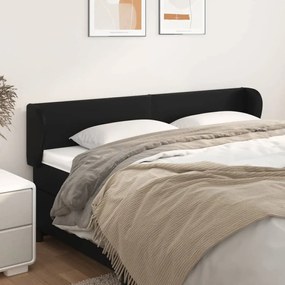 Testiera Ad Orecchio Nera 203x23x78/88 Cm İn Similpelle /