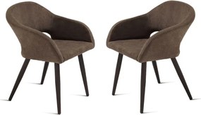 Sedia imbottita in tessuto Marrone con struttura in metallo WEST 2 sedie