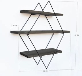 Mensola da parete 60x60 cm abete