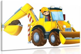 Quadro su tela – Escavatore per bambini