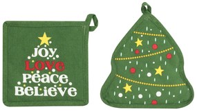 Set 2 presine natalizie albero di Natale