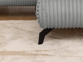 Divano angolare grigio chiaro (con penisola a destra/a L) con rivestimento in velluto a coste Marbeya – Ropez