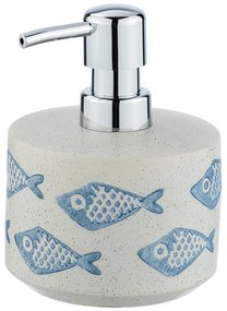 Distributore di sapone cremoso blu e bianco, 475 ml Aquamarin - Wenko