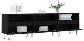 Mobile porta tv nero 150x30x44,5 cm in legno multistrato