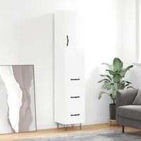 Credenza 34,5x34x180 cm in Legno Multistrato Bianco Lucido 3198883