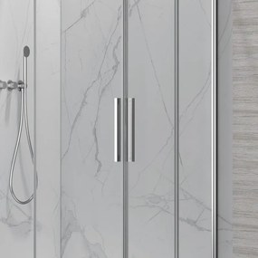 Kamalu - Box doccia 90x100cm angolare porte scorrevoli finitura cromo | KLA1000C