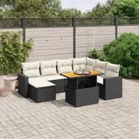 Set Divani da Giardino con Cuscini 8 pz Nero in Polyrattan 3275604