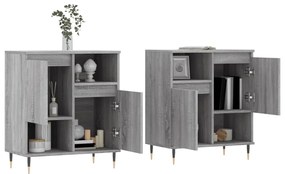 Credenze 2 pz grigio sonoma in legno multistrato