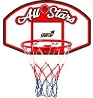 Canestro da Basket 90x60 cm in Metallo Regolamentare All Stars Bianco Rosso