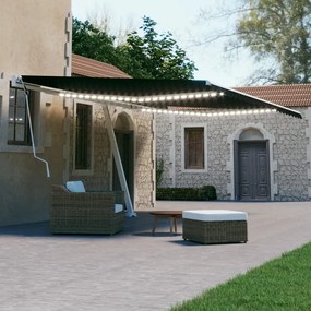 Tenda Da Sole Retrattile Manuale Con Led 500x300 Cm Antracite /