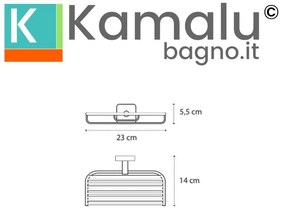 Kamalu - Portaoggetti doccia griglia in acciaio inox finitura lucida | CLODE-C