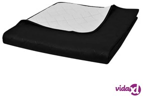 vidaXL Copriletto Reversibile Nero/Bianco 220 x 240 cm