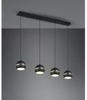 Sospensione Lineare Fletcher 4 Diffusori Sferici Nero Trio Lighting