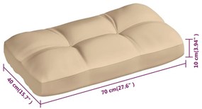 Cuscini per Pallet 3 pz Beige in Tessuto