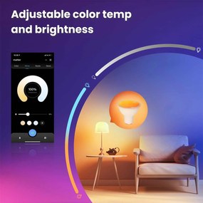 Lampadina Matter LED Wifi Smart Multicolore RGB Dimmerabile Lampada Faretto GU10 4,7W 400Lm App Compatibile con Amazon Alexa e Google Home