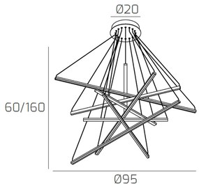 Sospensione Moderna Dna Alluminio Oro Led 80W