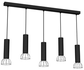 Lampadario su filo DANTE 5xGU10/25W/230V nero/cromo luminoso