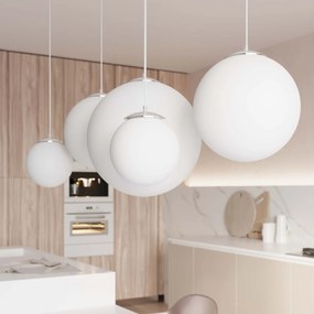 Lampadario a Sospensione in Acciaio e Vetro UGO Ø40 E27 Cromo