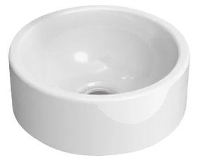 Flaminia MINI TWIN Lavabo tondo cm 27 da appoggio senza troppopieno in ceramica bianco lucido