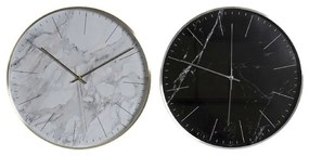 Orologio da Parete DKD Home Decor Nero Alluminio Bianco (40 x 5 x 40 cm) (2 pezzi)