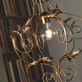 Lampadario Classico SOSPENSIONE CONTESSA COLORE BRONZO marrone paralume marrone E27 Ø45cm