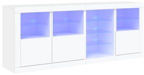 Credenza con luci led bianca 164x37x67 cm