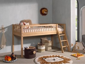 Letto rialzato per bambini in legno di quercia in colore naturale 90x200 cm Forrest - Vipack