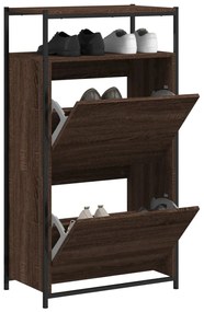 Scarpiera Rovere Marrone 60x34x112 Cm İn Legno Multistrato /