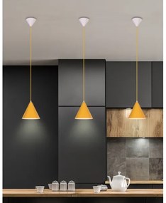 Lampadario a sospensione con filo VOSS 1xE27/40W/230V giallo/bianco