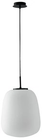 Lampadario Neoclassico Tolomeo nero paralume bianco E27 Ø39cm LUCE AMBIENTE DESIGN