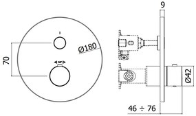 Paffoni Cpt013no Set Esterno doccia Termostatico 1 Funzione Senza Parte Incasso Nero Opaco