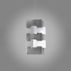 Sospensione Moderna 1 Luce Building In Polilux Silver D60 Made In Italy
