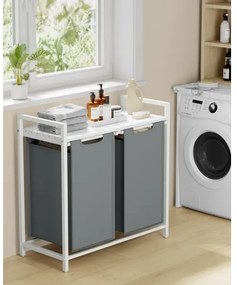 Cesto portabiancheria REX bianco/grigio