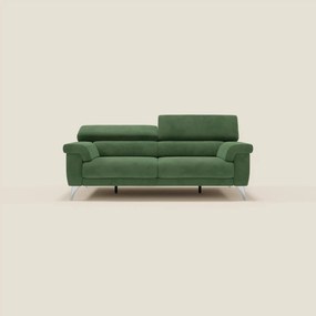 Raffaello divano con sedute allungabili e poggiatesta reclinabili in microfibra smacchiabile T11 verde