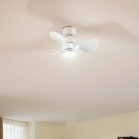 Ventilatore da soffitto Lindby LED Enon, bianco, motore DC, silenzioso