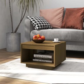 Tavolino da salotto miele 50x50x33,5 cm legno massello di pino