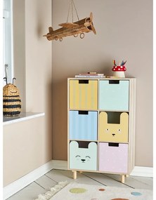 Cassettiera bassa per bambini in legno massiccio di pavlovnia in colore naturale 25,5x88,5 cm Calle - Bloomingville Mini