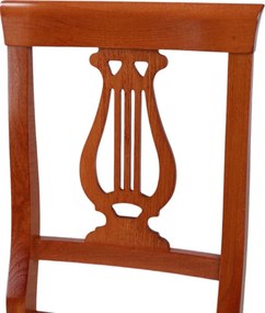 Sedia in legno massello Ciliegio con seduta imbottita LIRA SET 2 pezzi