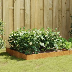 Fioriera Rialzata Da Giardino 100x100x26 Cm İn Acciaio Corten /