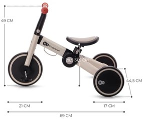 KINDERKRAFT - Bicicletta a spinta per bambini 3in1 4TRIKE grigio