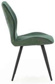 Set di 2 sedie da pranzo in velluto a coste verde Adaya - Marckeric