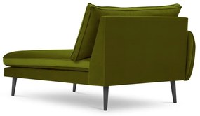 Poltrona lounge in velluto verde con gambe nere, angolo sinistro Lento - Kooko Home