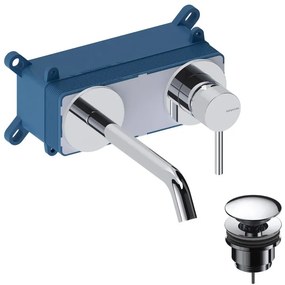 Rubinetto per lavabo a canna media LOOP cromo spazzolato lucido SANYCCES